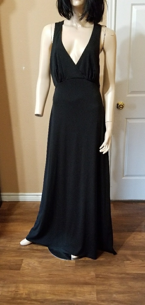 Designer black prom dress